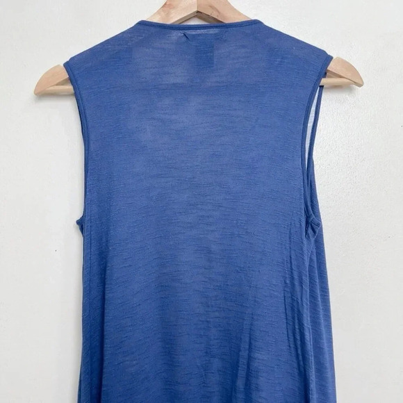 Desigual Womens Small Waterfall Navy Sleeveless Flowy Draped Top Navy - Picture 9 of 11